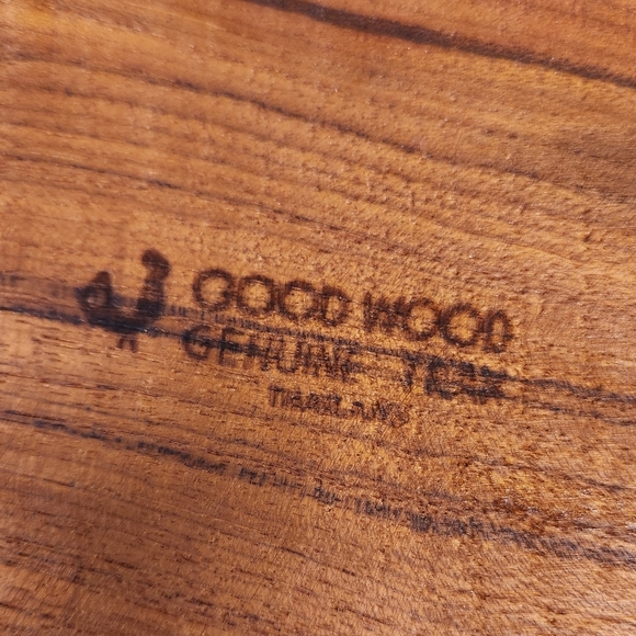 Vintage Good Wood Genuine Teakwood Cheese Tray w/ Heavy Glass Dome Cover Dish - Picture 3 of 8